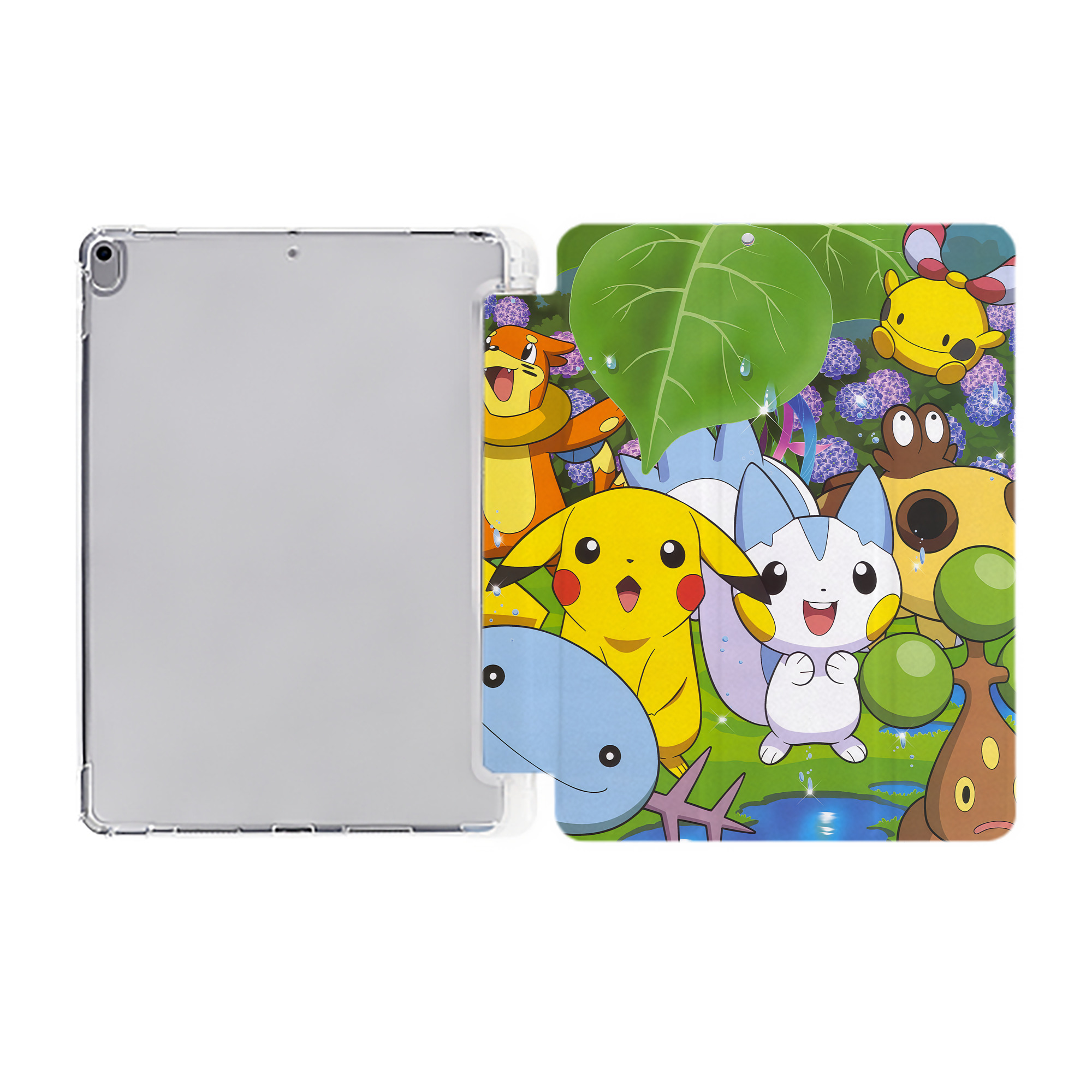 （画像用） ポケットモンスター Pokémon IPad ケース ペン収納付き 三つ折りスタンド PUレザー×シリコン 対応機種9.5/10.5/10.9インチ